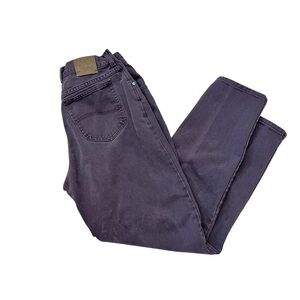 Vintage Lee Riveted high waisted, chocolate brown denim jeans – 12 med